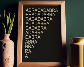 Abracadabra Print - Abracadabra Spell Poster, No Frame