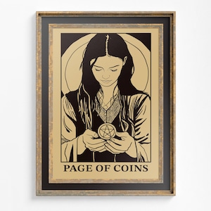 Sota de Oros Art Nouveau - Impresión de la carta del Tarot - Póster de la Sota de Oros, sin marco