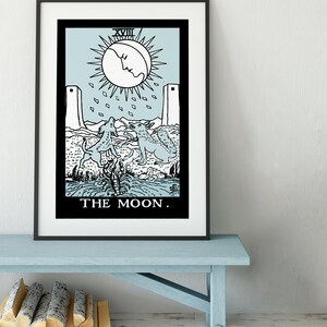 The Moon Tarot Card Print the Moon Poster No Frame - Etsy