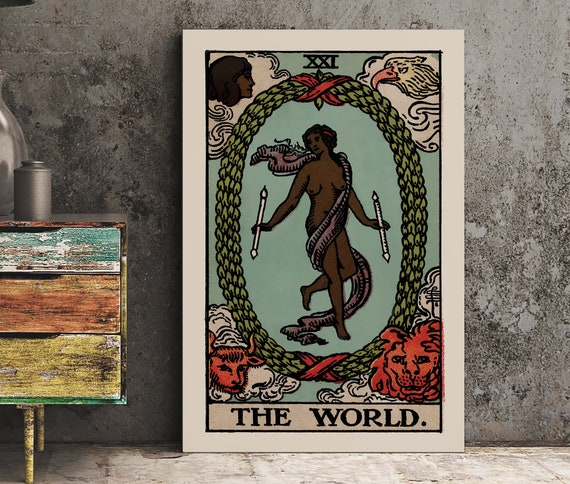 Tarot card \u201cThe World\u201d Black Woman