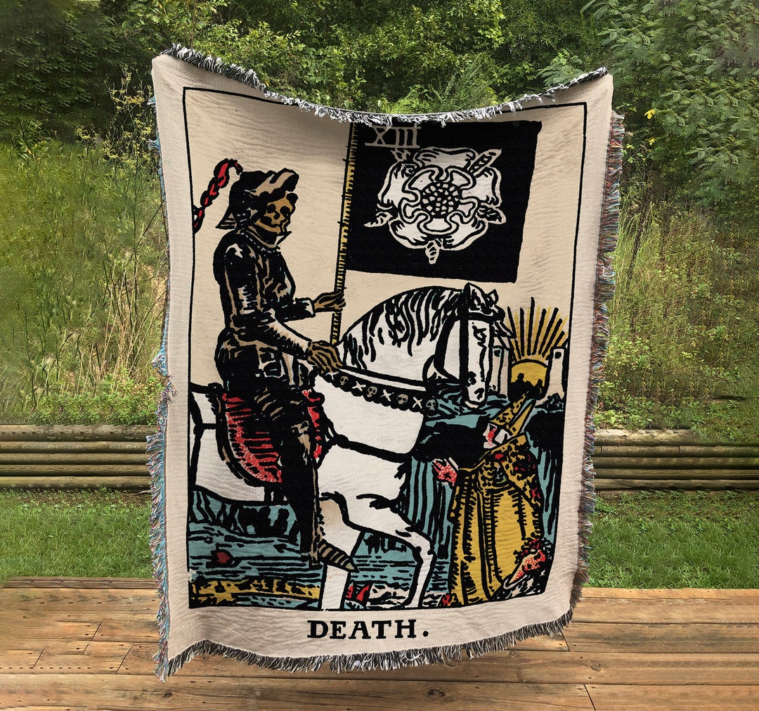 Woven Blanket Death Tarot Card Rider Waite Deck Cotton Etsy