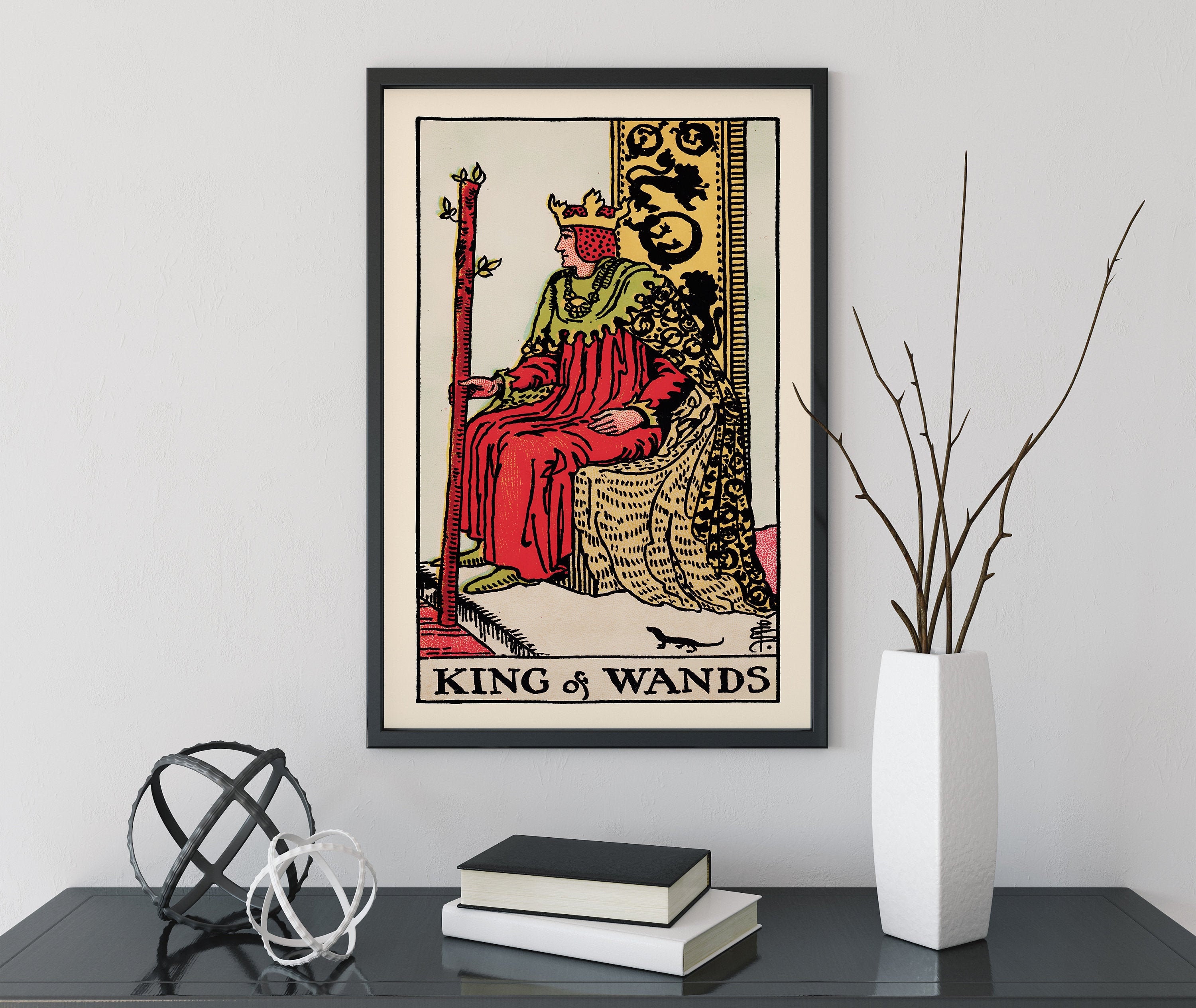 King of Wands Tarot Card Print The King of Wands Card | Etsy