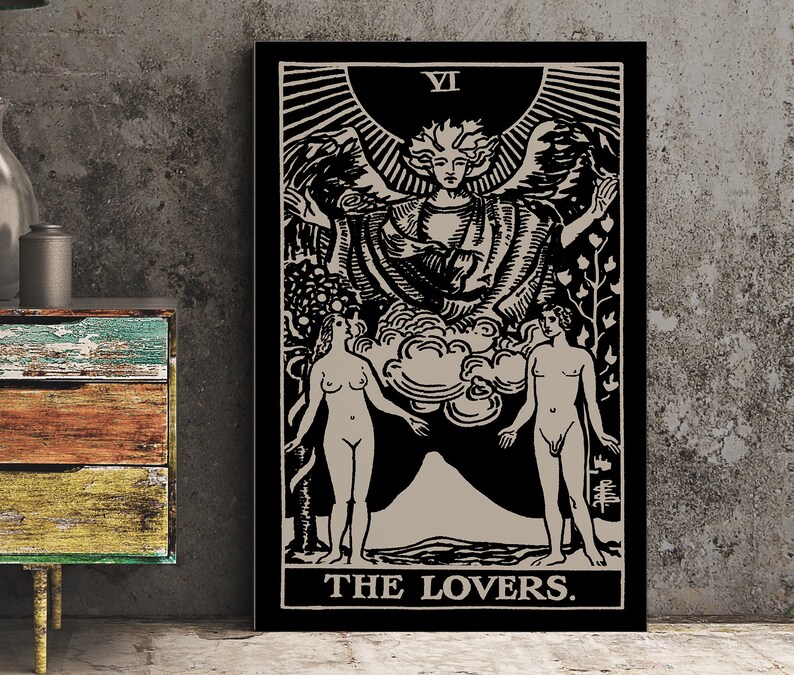 Los amantes - Impresión de cartas del tarot - Póster de la carta de Los ...