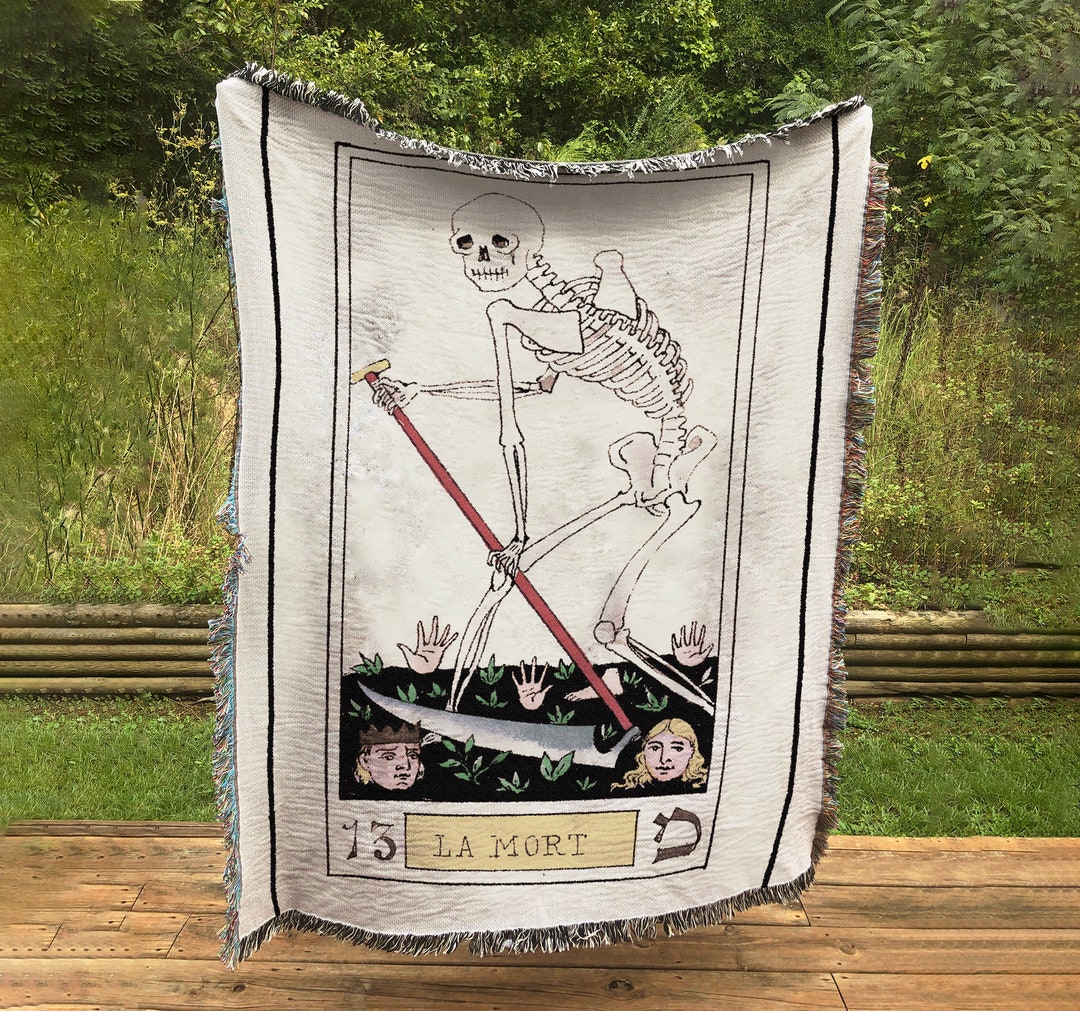 Woven Blanket Death Tarot Card La Mort Oswald Wirth Deck Etsy