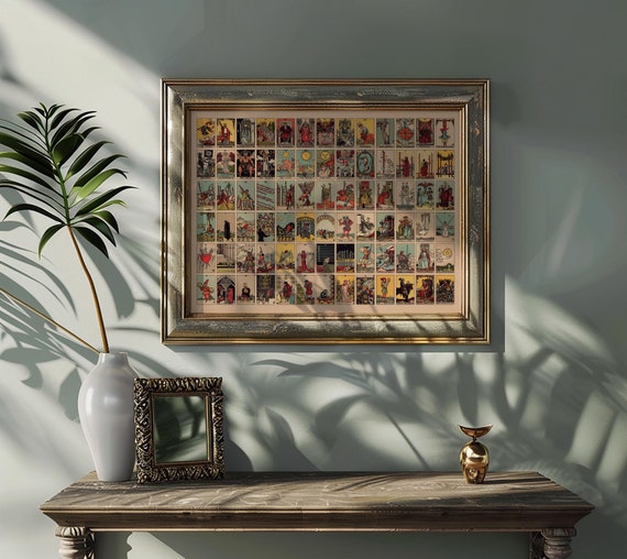 All Rider Waite Smith Tarot Cards Poster 78 cards on One Print