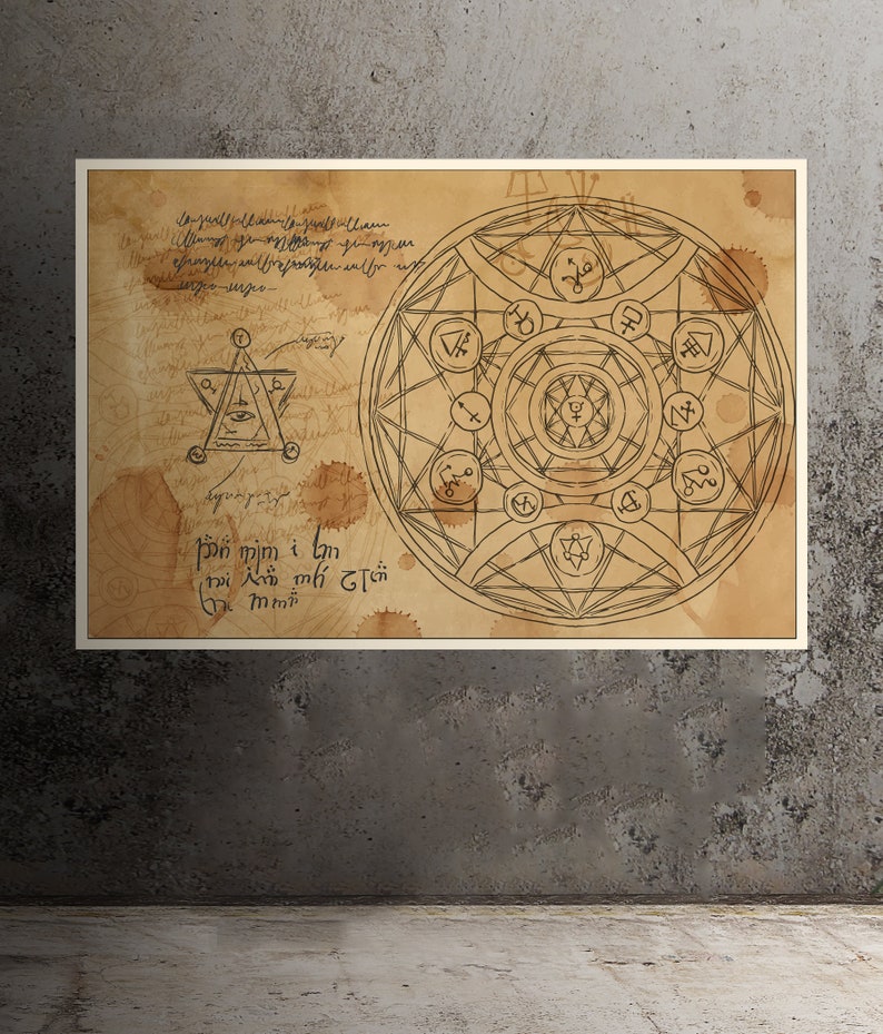 Sacred Geometry Alchemy Parchment poster No Frame Etsy
