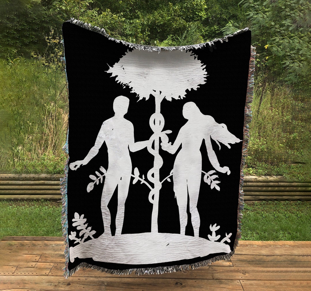 Adam and Eve In the Garden of Eden Blanket Tree of Life Woven Throw