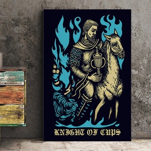 Knight of Cups-tarotkaartposter- The Knight of Cups-kaartafdruk, geen lijst