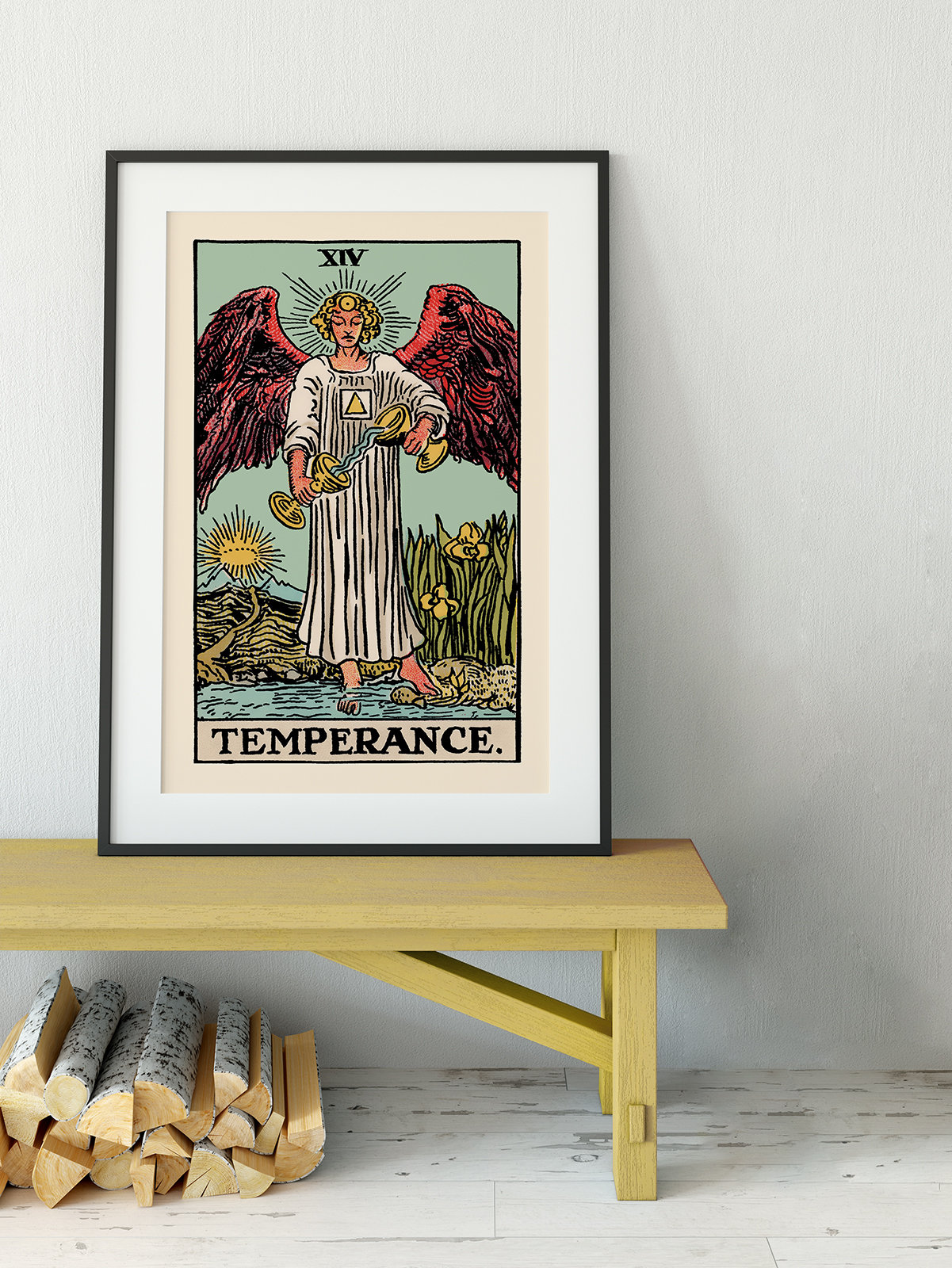 Temperance Tarot Card Print – Winged Angel Art, Blue Poster - Etsy