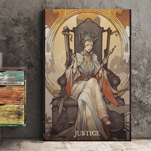 Justice - Tarot Card Print Tarot -  Tarot Card The Justice Card Poster, No Frame