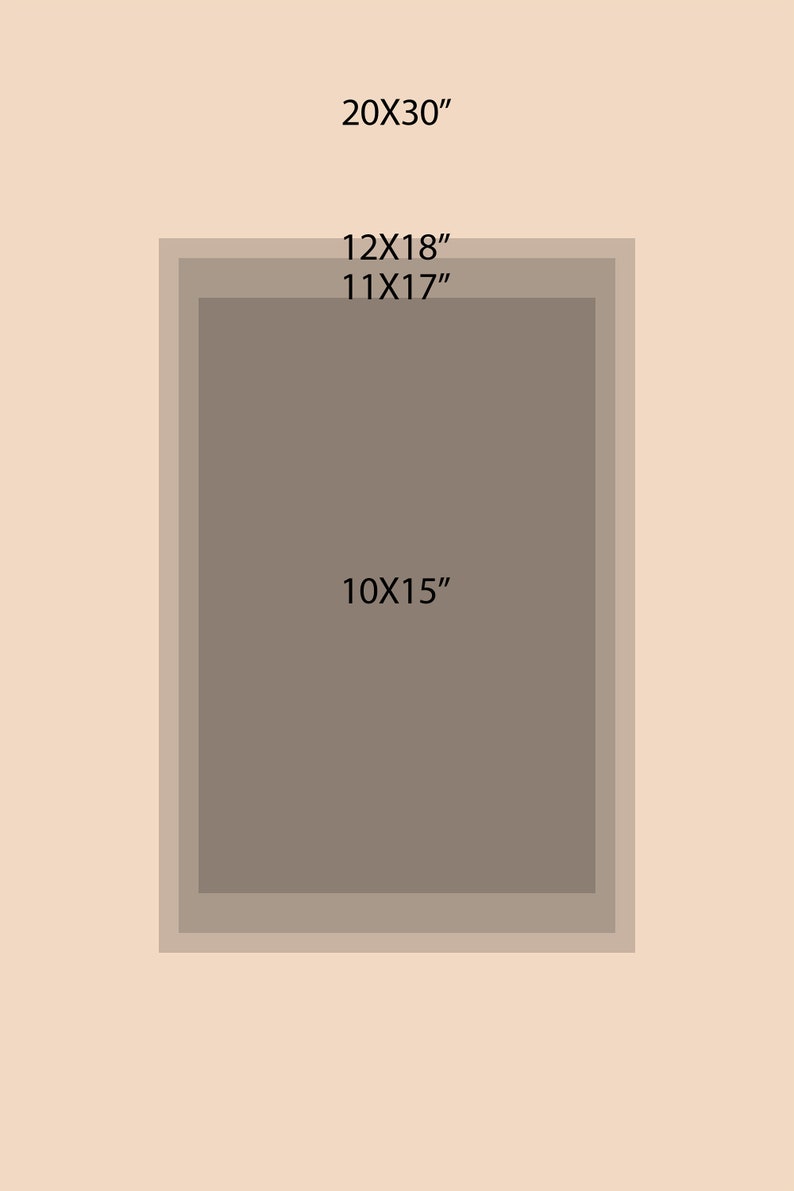 May include: A brown picture frame with multiple layers. The frame is 10x15 inches, 11x17 inches, 12x18 inches, and 20x30 inches.