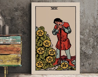 Seven of Pentacles Tarot Card Print