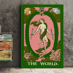 Il mondo - Stampa di carte dei tarocchi - Poster Pop Art punk gotico Bubblegum della carta del mondo, senza cornice