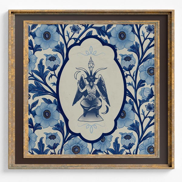 Baphomet Chinoiserie Druck - viktorianischer Kunstdruck (ohne Rahmen)