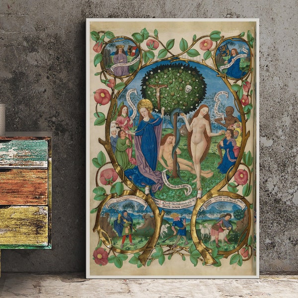 Tree of Life and Death Flanked by Eve and Mary-Ecclesia  (Poster, No Frame)