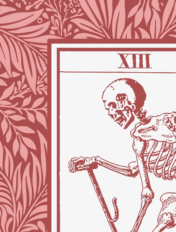 La Mort Tarot of Marseille Death Tarot Card Tapestry Pink Etsy Canada