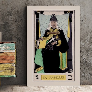 The High Priestess - Tarot Card Print - The High Priestess Card Tarot Poster an Oswald Wirth Print, No Frame