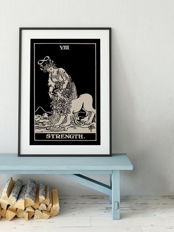 強さのタロットカードプリント – 女性とライオンのアート - Etsy 日本