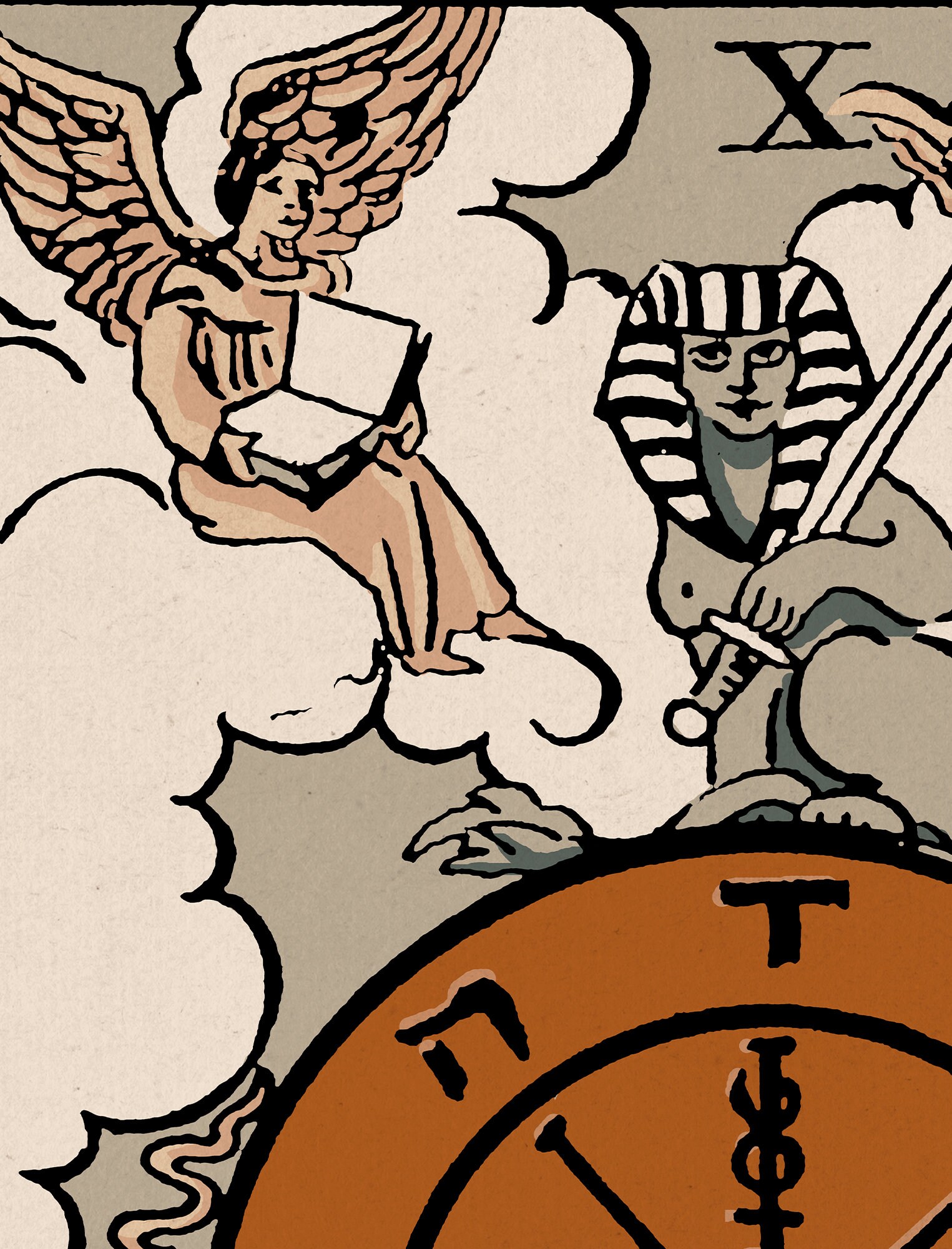 タロットカード 運命の輪 ニュートラルな雰囲気のカード カラーブロックポスター エクレクティックタロット、フレームなし - Etsy 日本