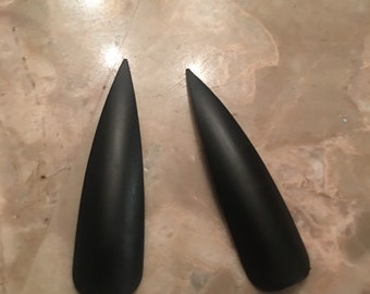 Extra Long Pointy Stiletto False Glue on Nails   (very Long)