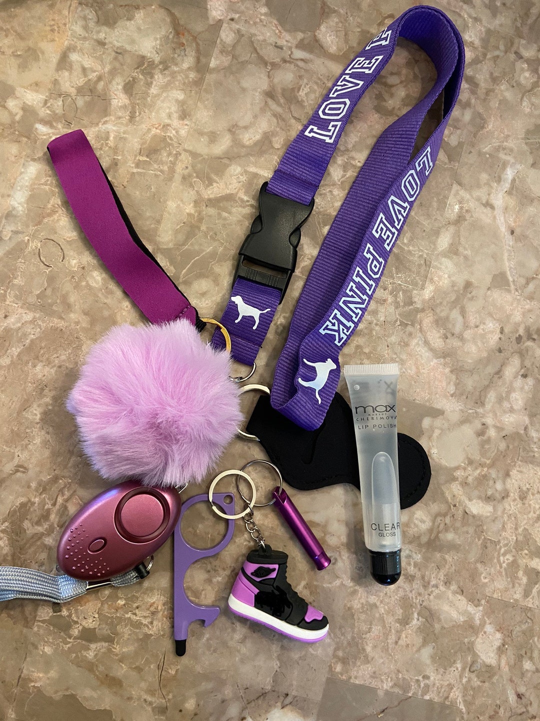 Girly Safety Keychain Set Protection Safety Keychain Set With Lanyard