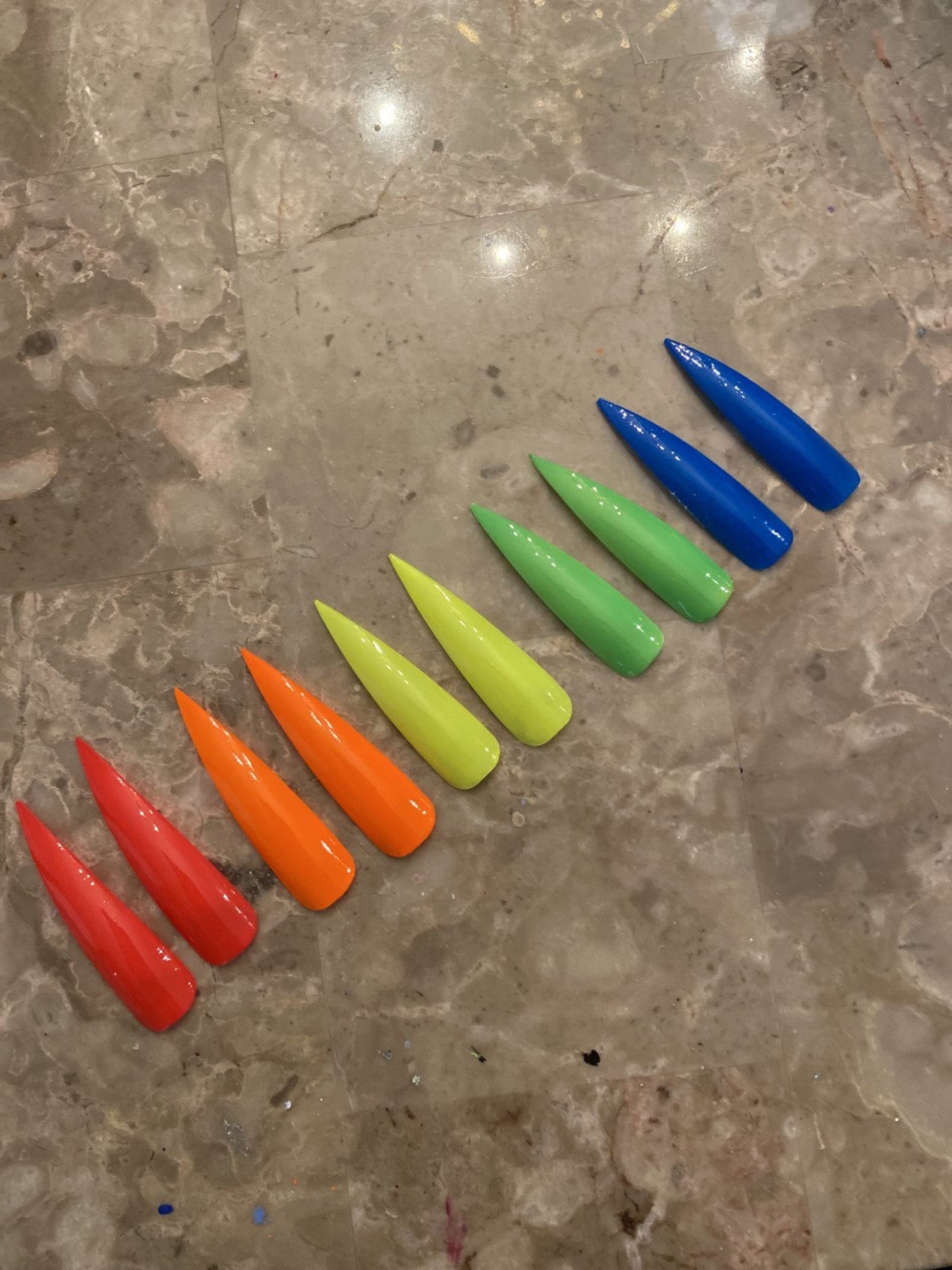 Rainbow Pride Stiletto Nails Very Long False Nails - Etsy