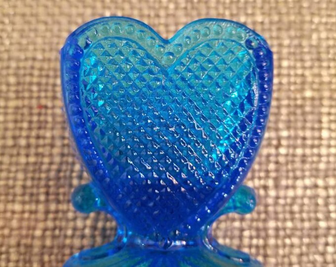 Degenhart Glass Heart Shaped Toothpick Holder 2 1/2 Tall Vintage