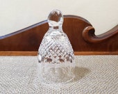 Vintage Waterford Crystal Colleen Dinner Bell 5 quot Tall, Crosshatch Thumbprint, Engraved
