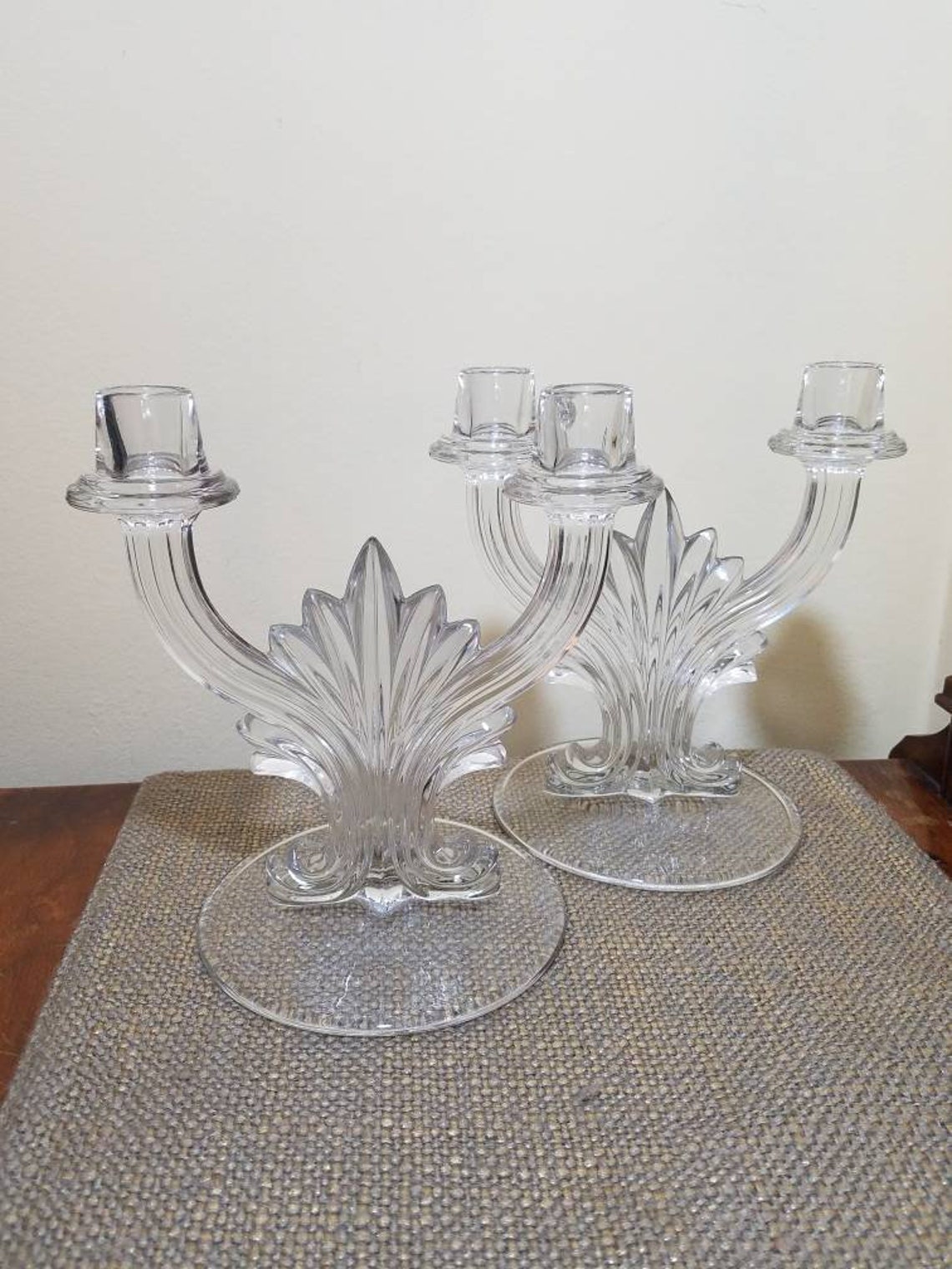 Vintage Fostoria Glass Candelabra Set 2484 10 L 2 Etsy