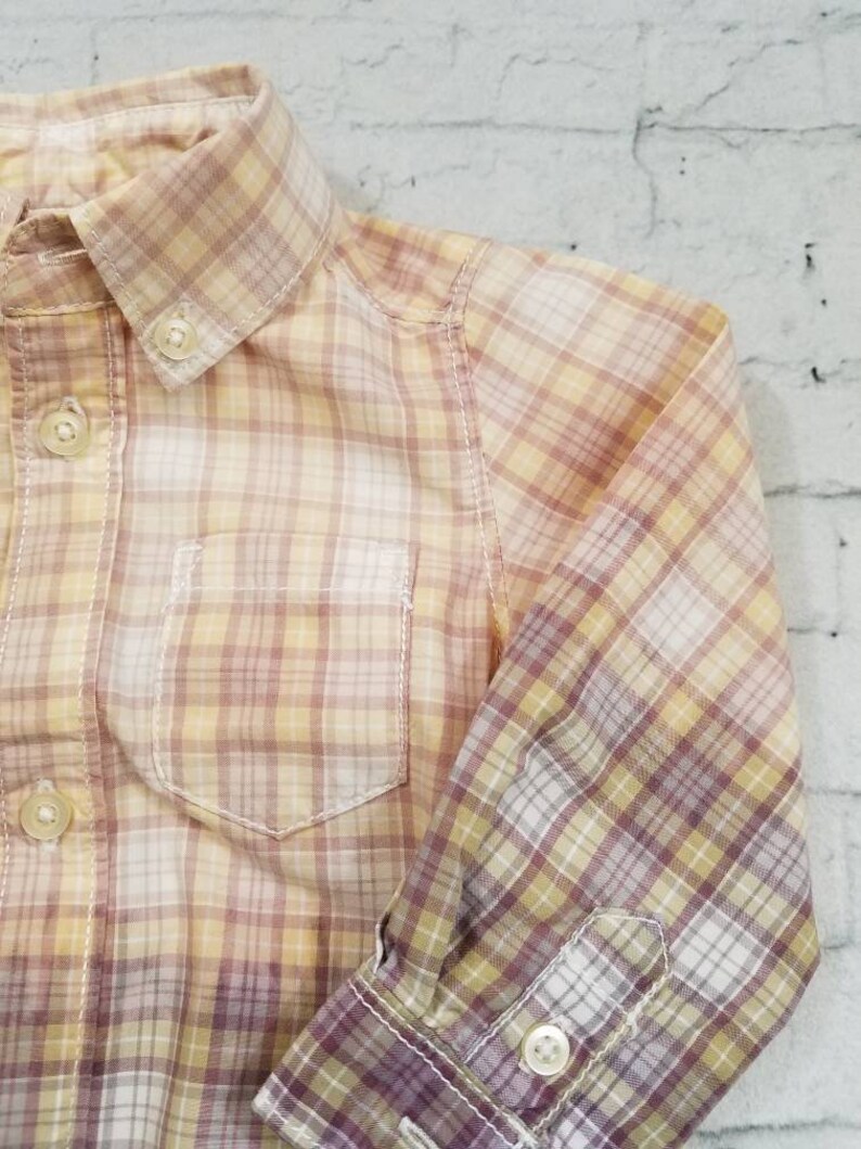 Purple Green and White Plaid Cool Ombre Fade Grunge Kids Bleached Light Cotton Long sleeve Onesie 6 Months Boho