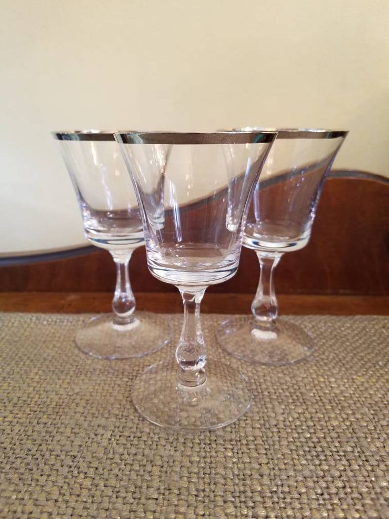 Fostoria Crystal Wine Glass Set Of 3 Sheffield Glasses Image 0