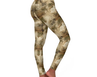 Distressed Desert Camo High Waisted Yoga Leggings, Yoga Pants, Runs Small so order a size up! Made to Order