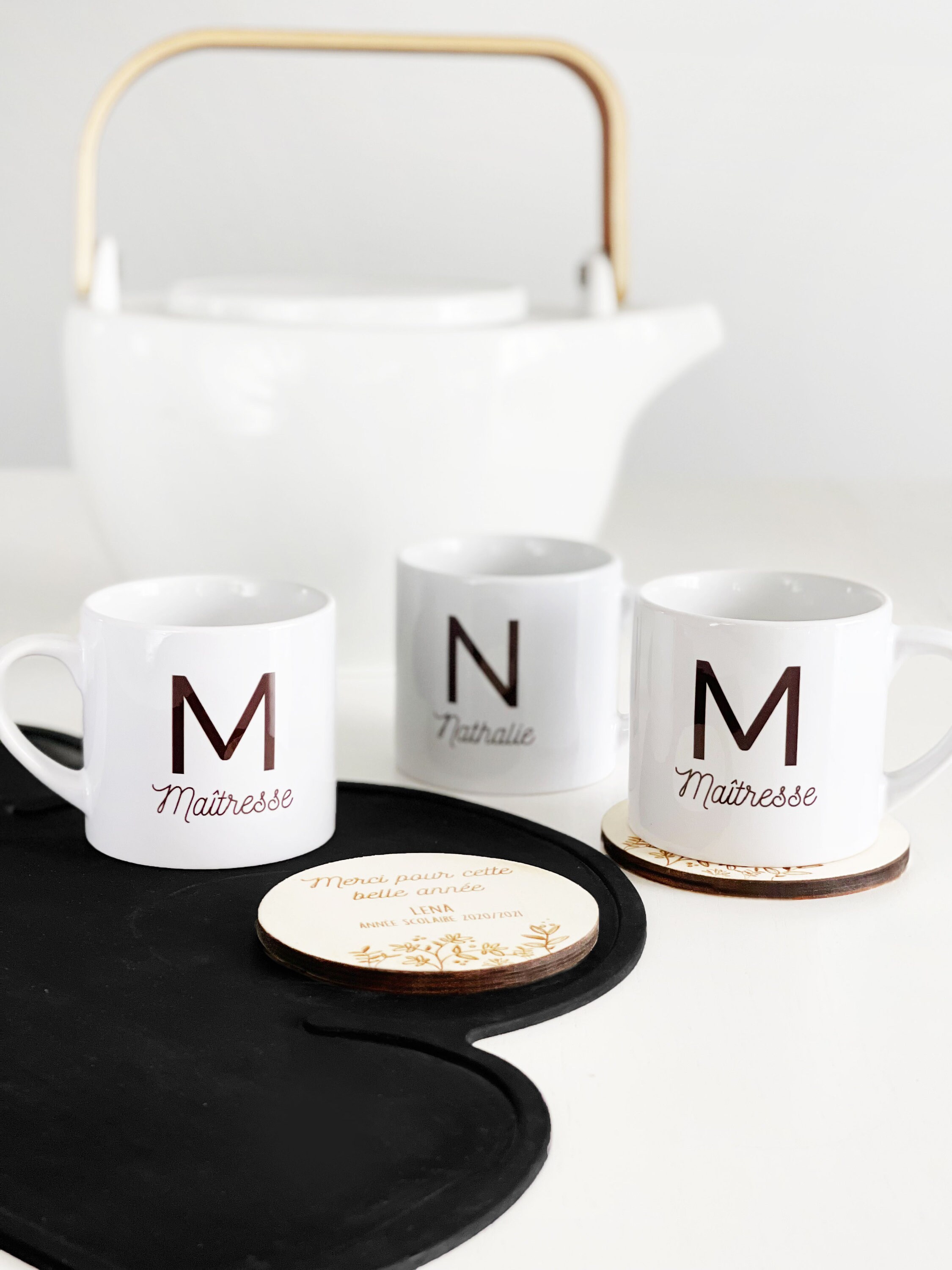 Mini Mug Initiale + Dessous Tasse