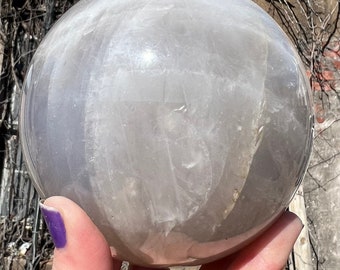 Blue Rose Quartz Crystal Sphere