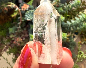 White Garden Quartz Crystal Tower - Lodolite Quartz Point