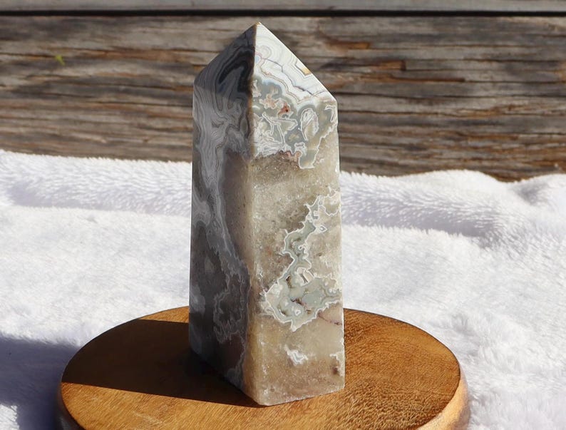 Mexican Crazy Lace Agate Obelisk