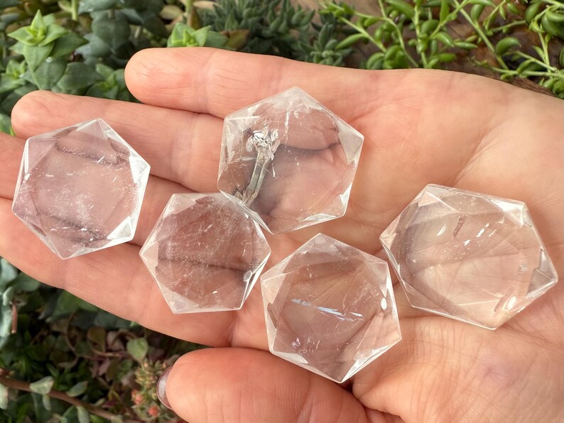 Clear Quartz Crystal Hexagon, Clear Quartz Davids Star