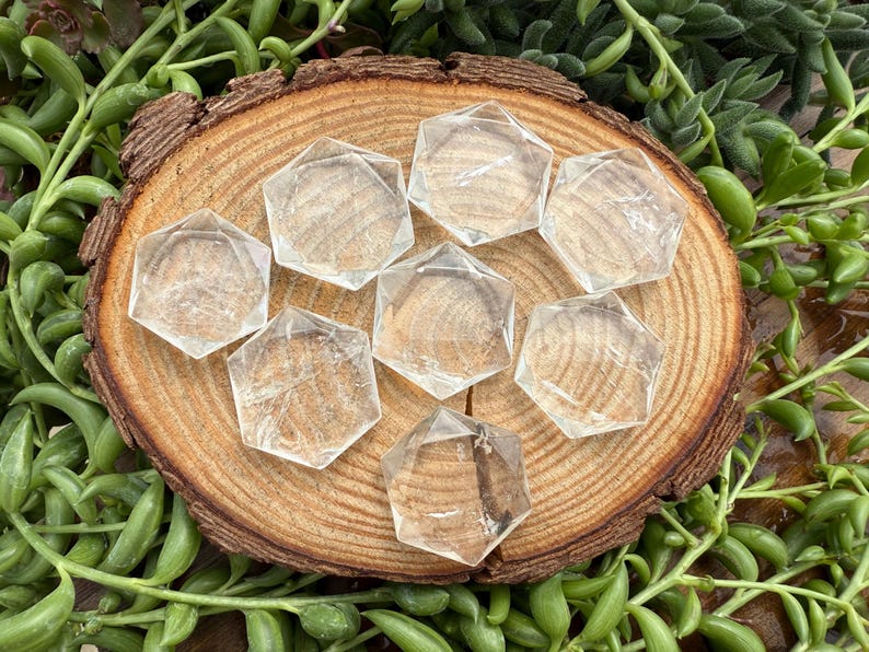 Clear Quartz Crystal Hexagon, Clear Quartz Davids Star