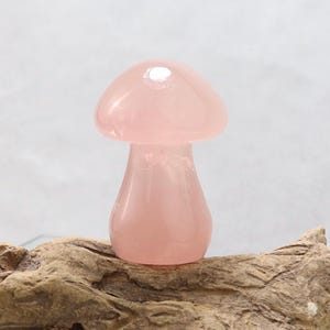 Rose Quartz Mushroom Crystal Carving