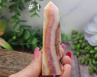 Pink Aragonite Tower: Rare Crystal Point, Pakistan