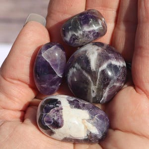Dream Amethyst, Chevron Amethyst Tumbled Stones