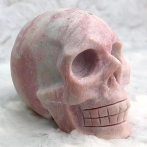 Pink Opal Skull Carving