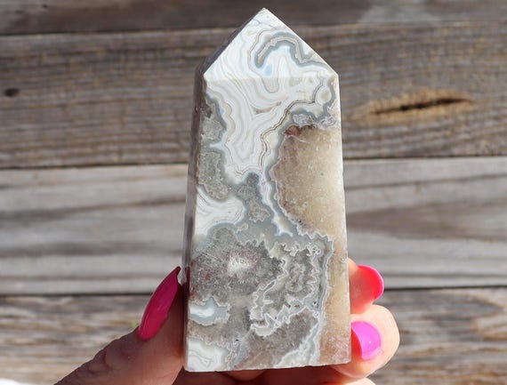 Mexican Crazy Lace Agate Obelisk