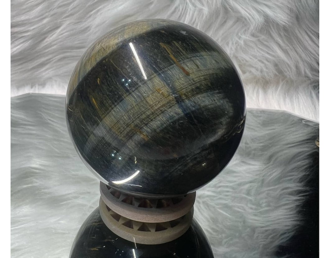 Blue Tigers Eye Crystal Sphere Etsy
