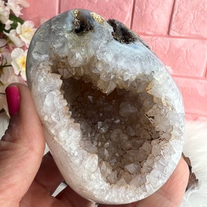 Druzy Amethyst Agate Geode Half