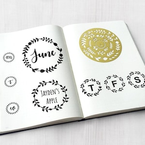 Brass Wreath Stencil: Matte Gold Journaling Planner Stencil
