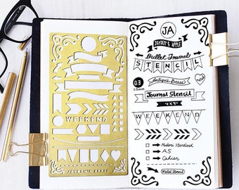 Brass Banner Stencil: A5 Journal & TN Planner (4x7")