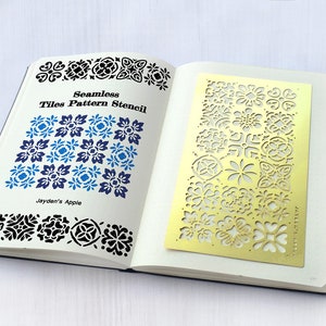 Bullet style Journal Stencil, Planner Stencil, Tiles Pattern Stencil fits A5 journal & Regular TN Tiles-L image 1