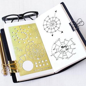 Spiraldex Stencil, Bullet style Journal Stencil, Chronodex Stencil, Planner Stencil - fits A5 journal & Regular TN (Spiraldex L)