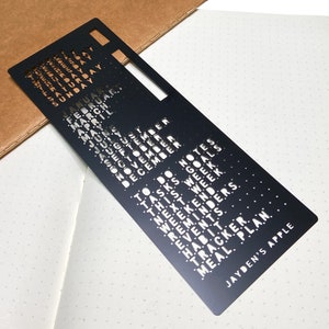 Bullet style Journal Stencil, Planner Stencil, Journal Stencil, Days of the Week Stencil, Months of the Year Stencil Black